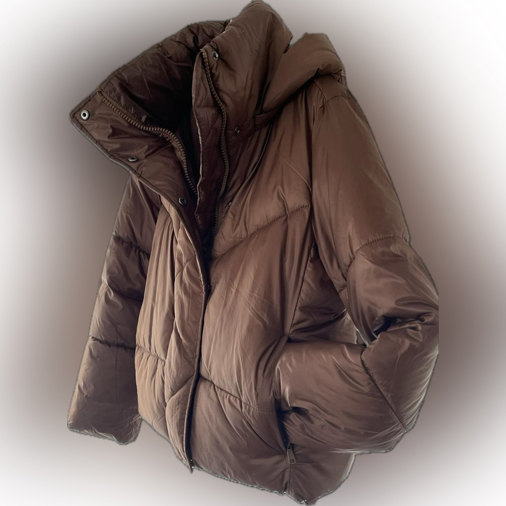 GAP Big Puff Brown Oversized Puffer bomber Jacket XS (fits S)